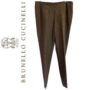 Brunello Cucinelli Brown Wool Trouser Pants Sz10